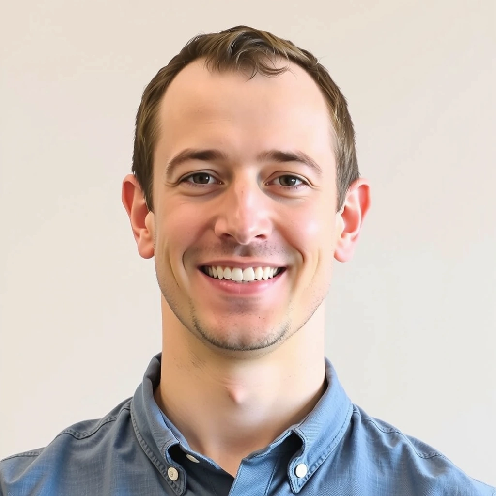 Professional portrait of a male customer experience lead, conveying empathy and support